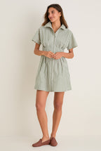 Jardin Stripe Cotton Poplin Mini Callie Dress