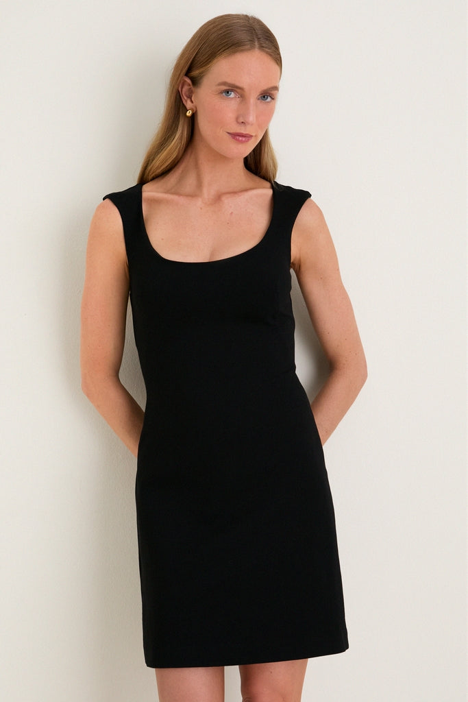 Noir Crepe Romy Mini Dress