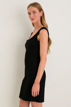 Noir Crepe Romy Mini Dress
