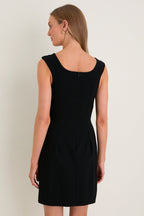 Noir Crepe Romy Mini Dress