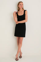 Noir Crepe Romy Mini Dress