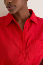 Racing Red Alessandra Sarong Shirt Dress