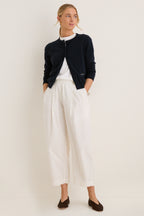 Cream Spa Pleat Pant