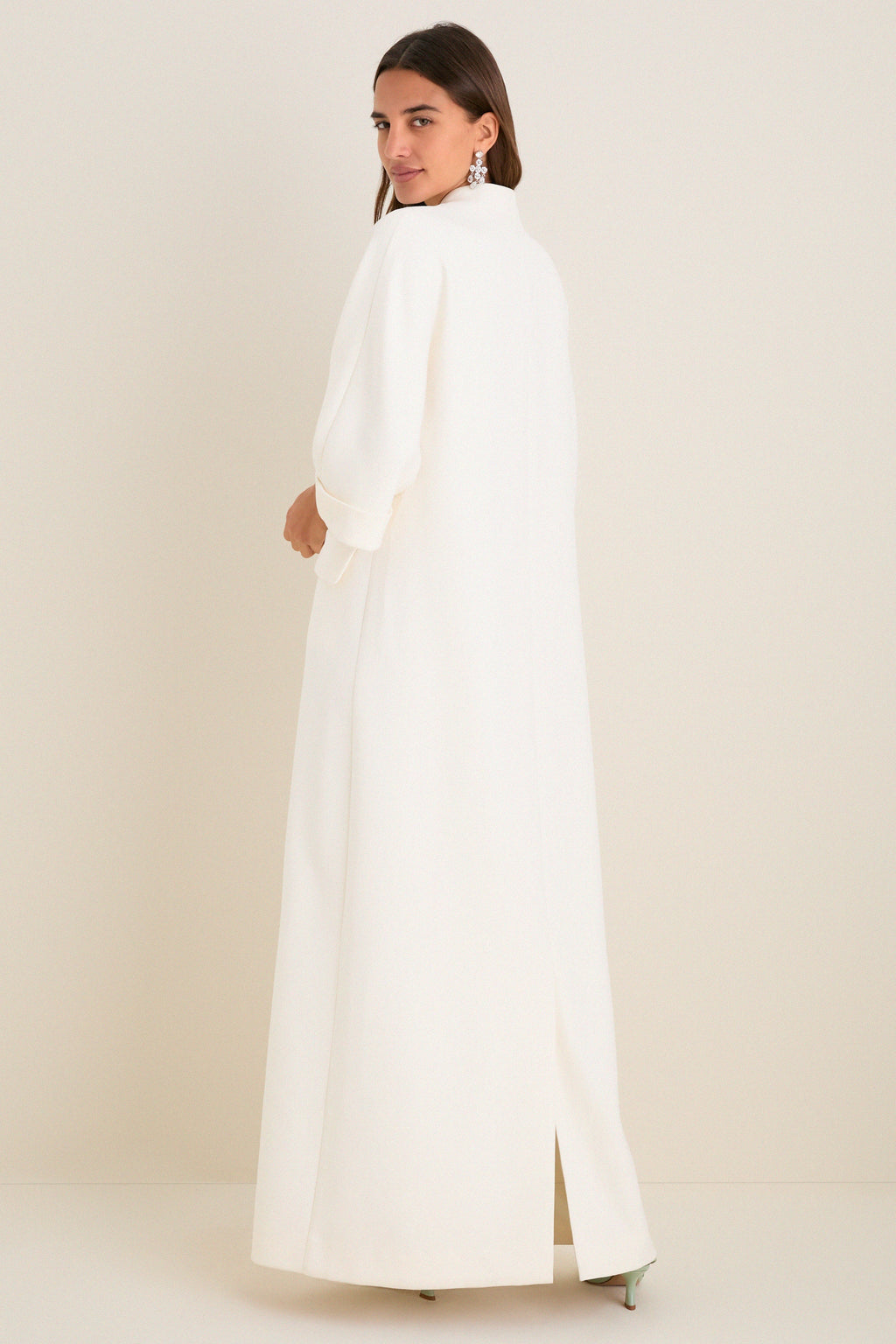 Ivory Crepe Carolina Maxi Dress