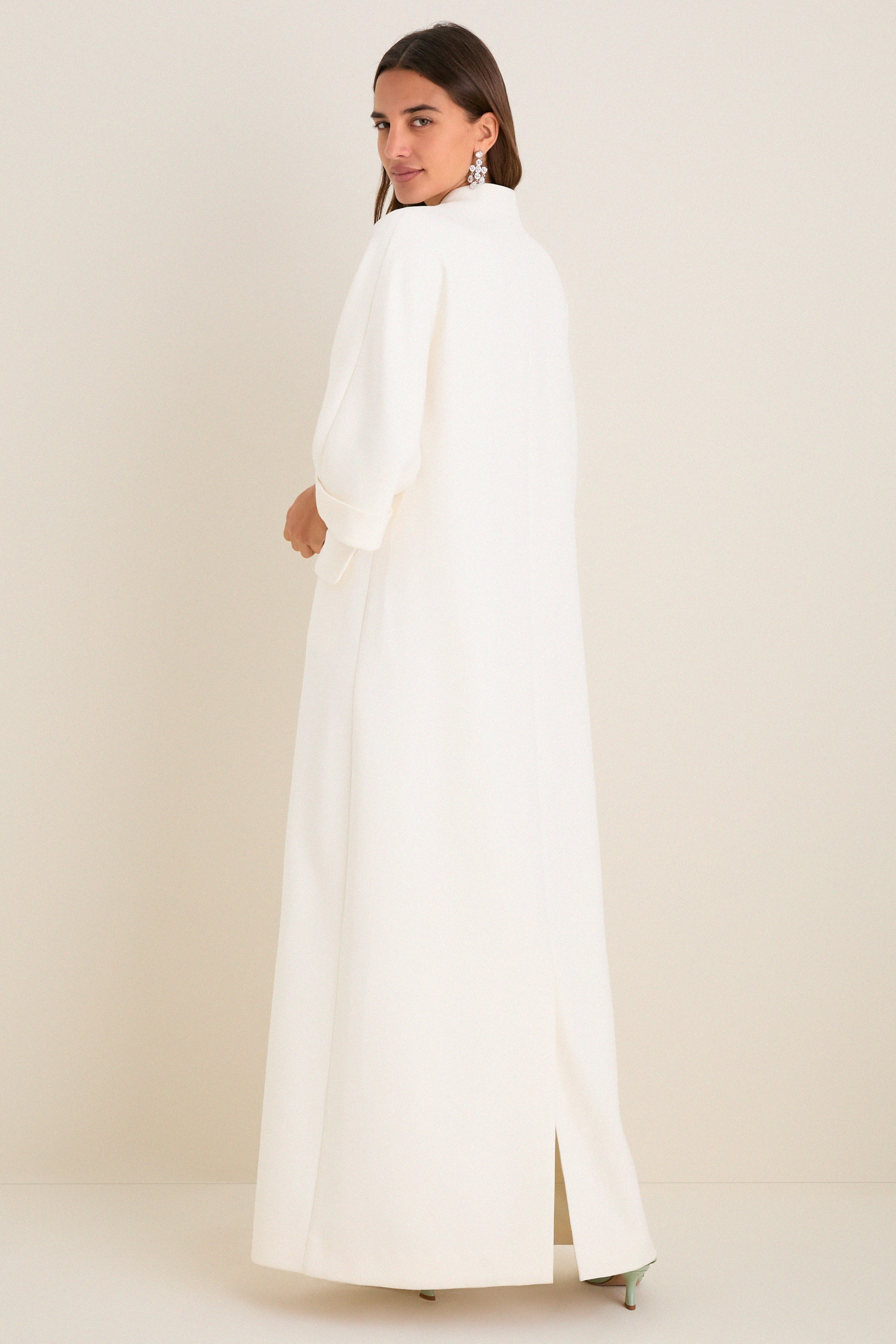Ivory Crepe Carolina Maxi Dress