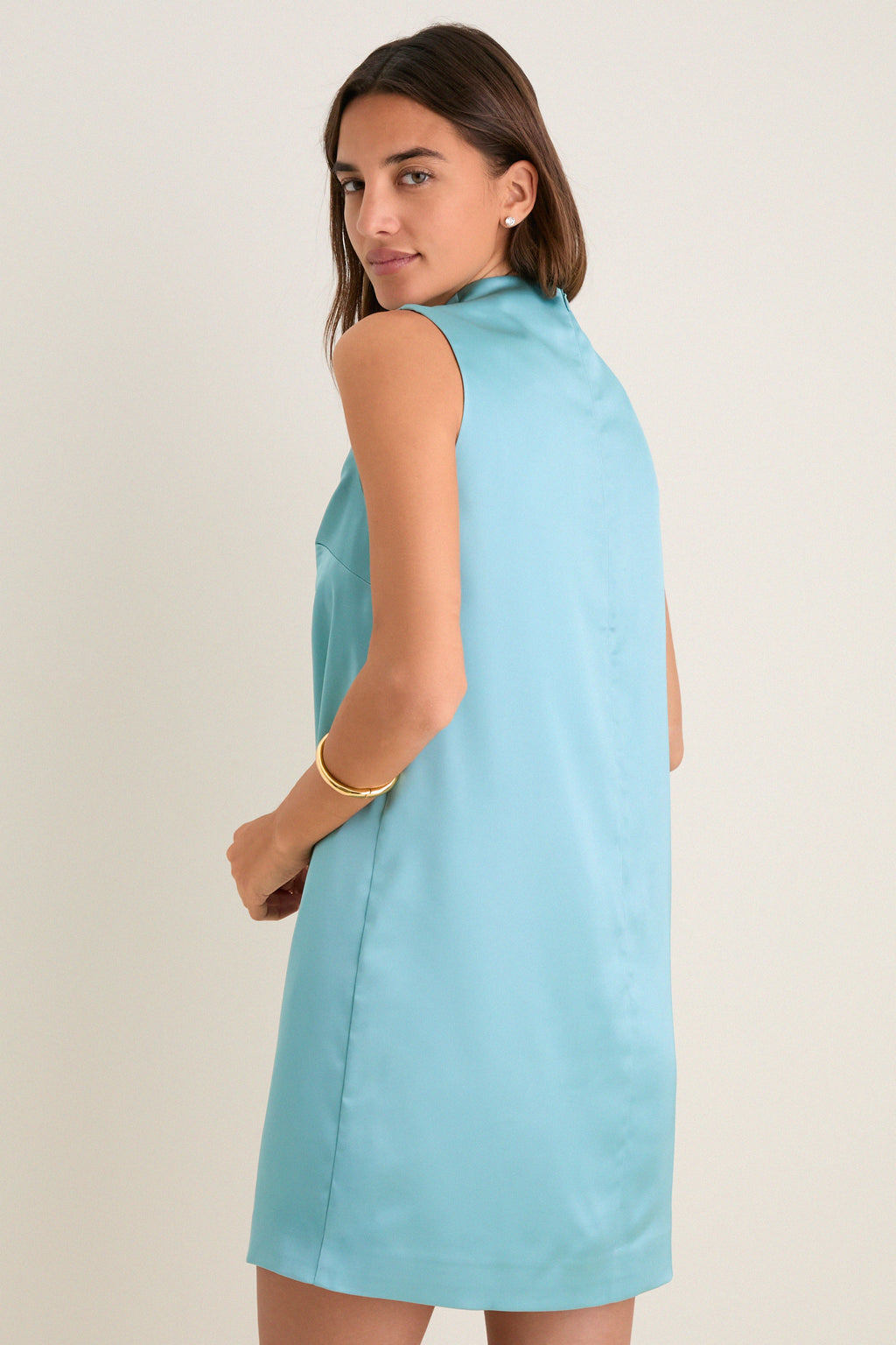 Cameo Blossom Embroidered Duchess Satin Agnes Dress