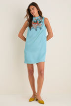 Cameo Blossom Embroidered Duchess Satin Agnes Dress
