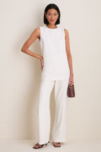 White Crepe Erin Pant