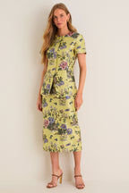 Gilded Chinoiserie Jacquard Ellington Skirt