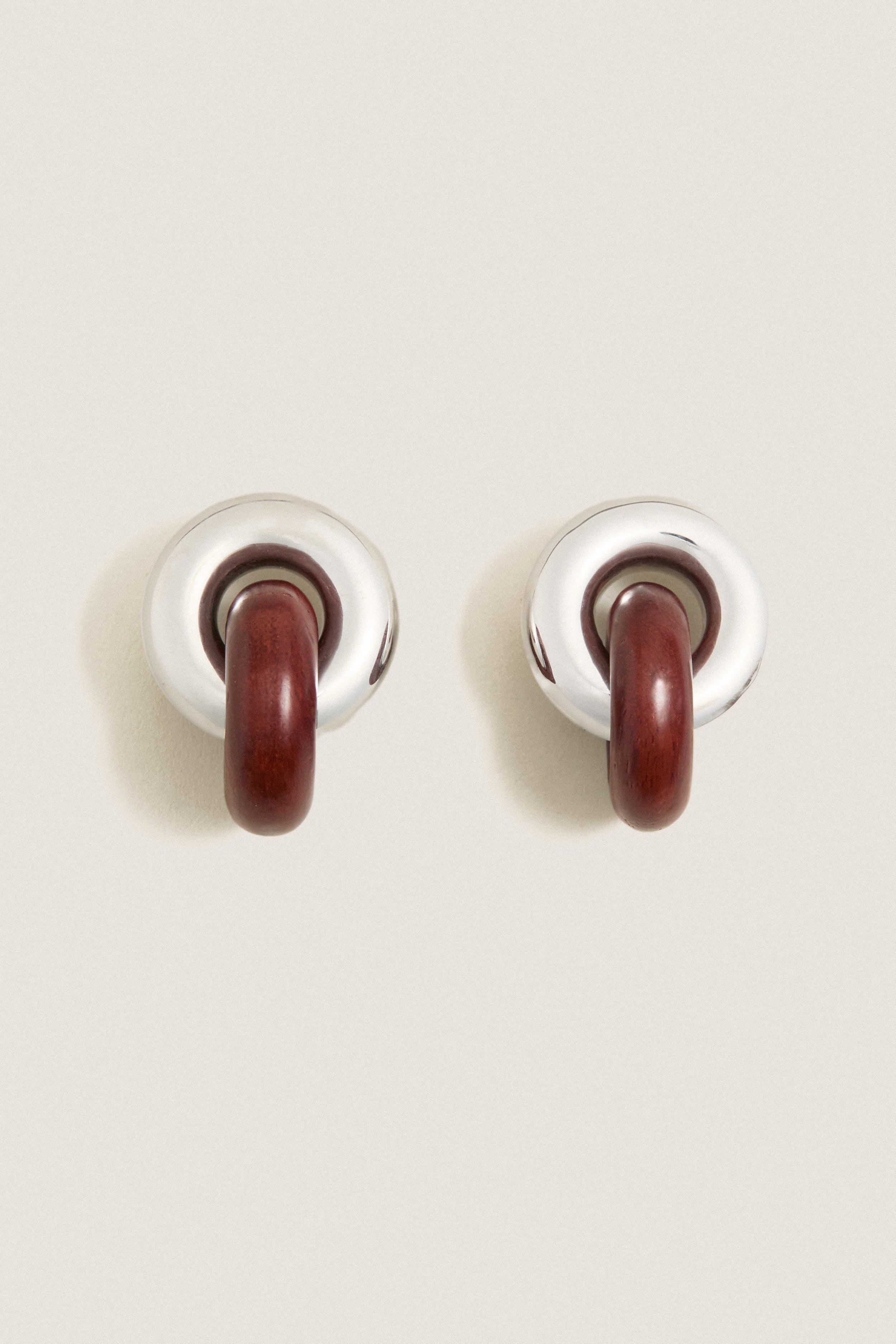 Wood and Silver Cumulus Earrings