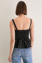 Small Dots Tuxedo + Ivory Jour Peplum Top 2