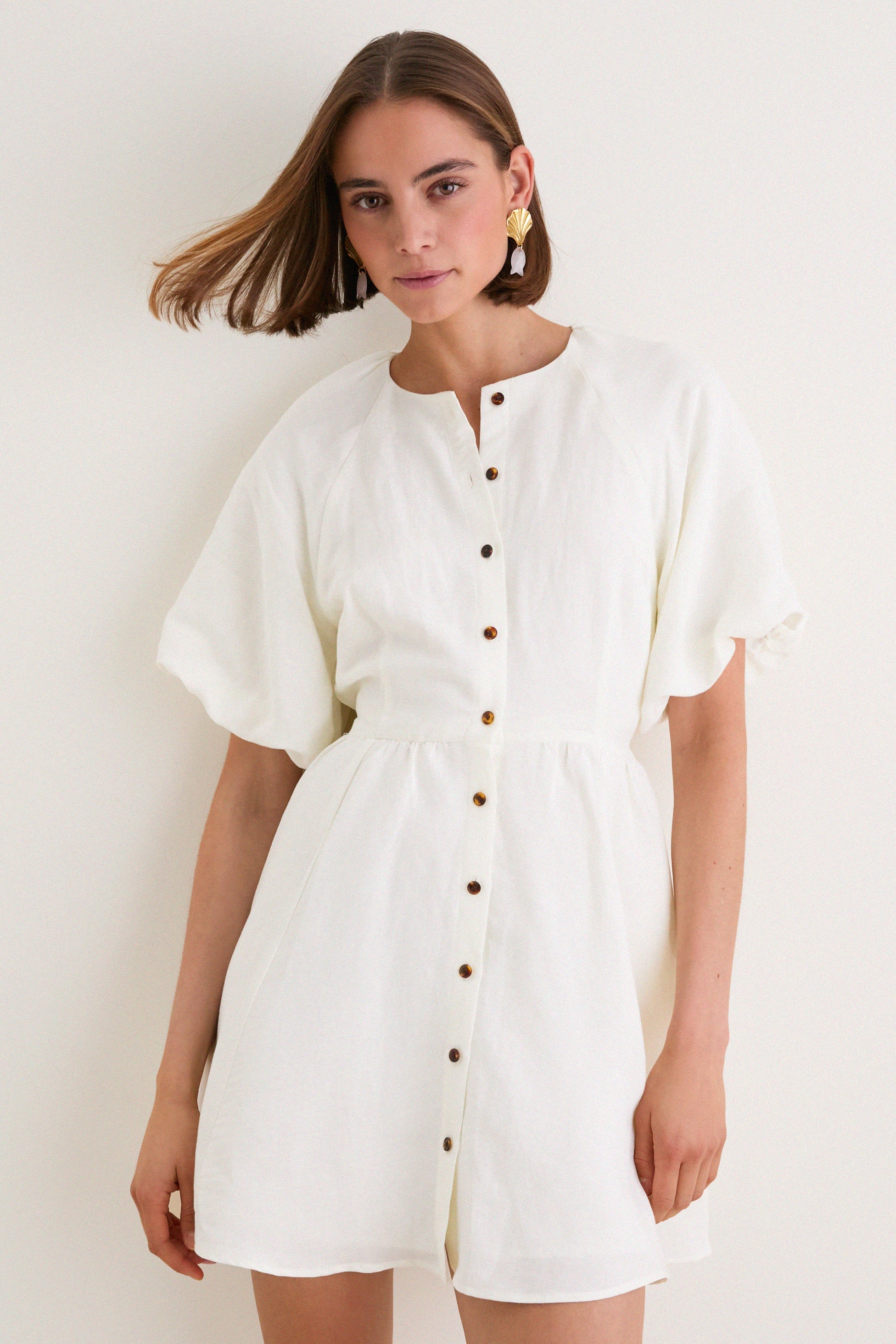 Star White Bastille Short Dress