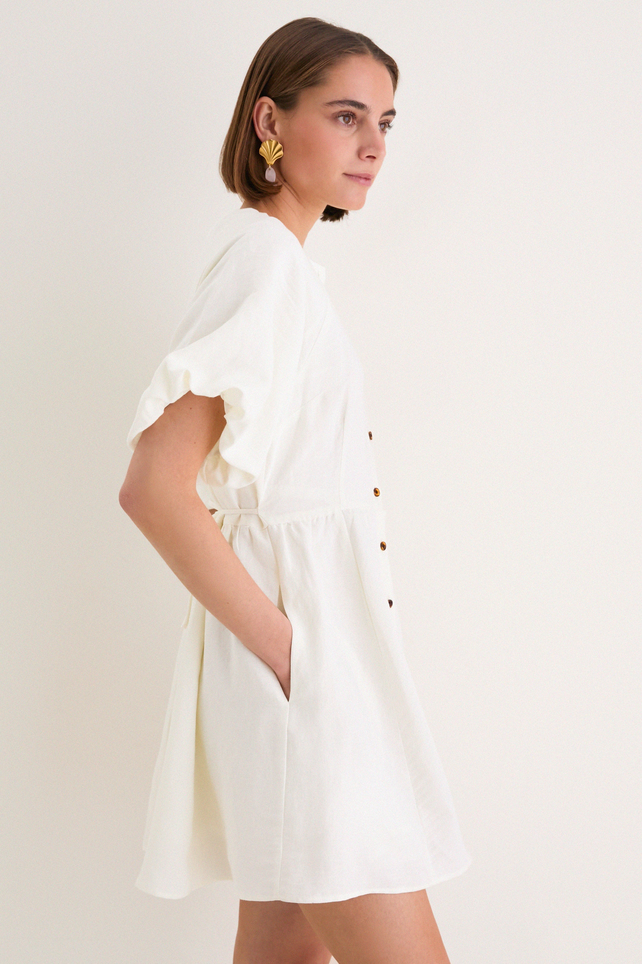 Star White Bastille Short Dress
