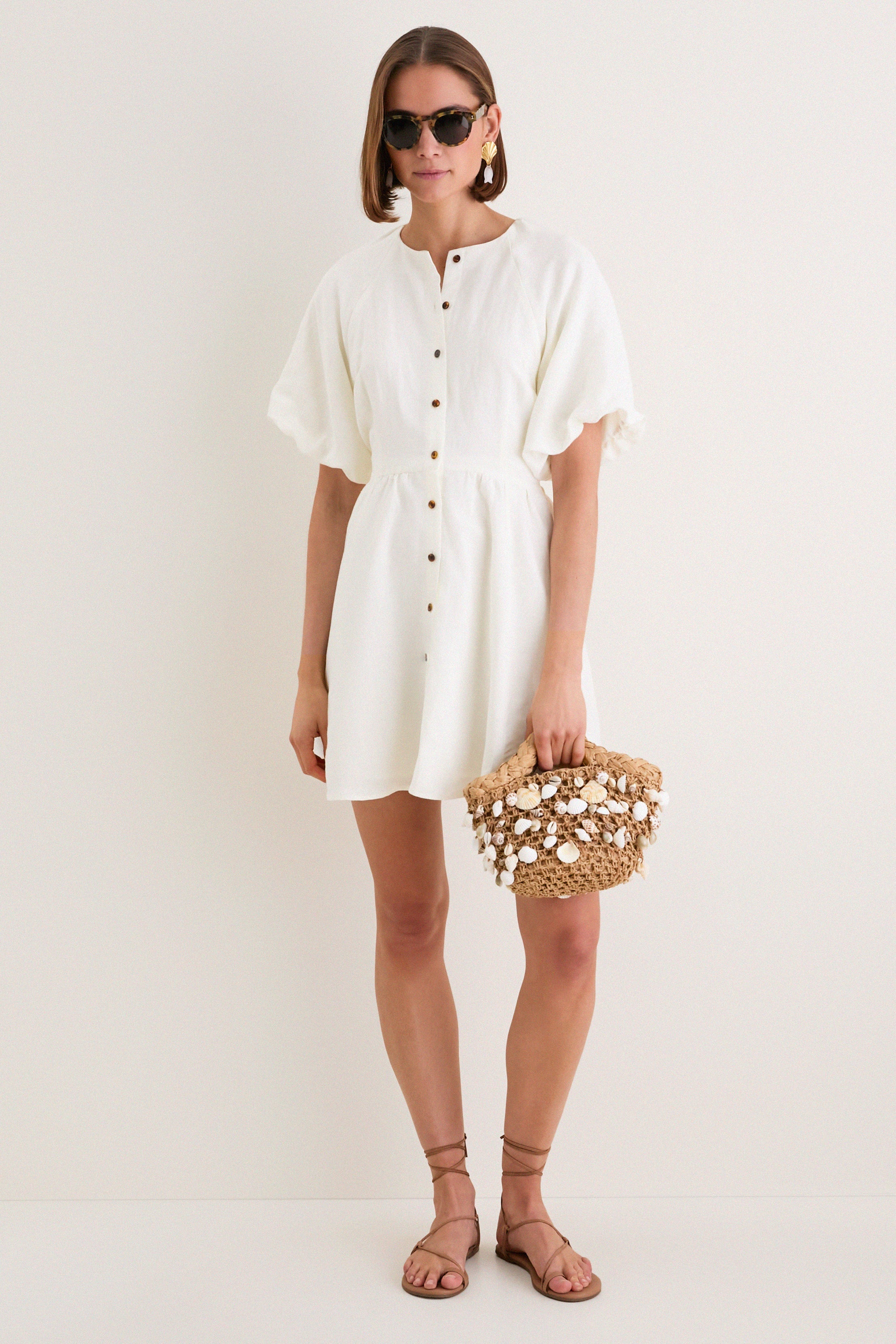 Star White Bastille Short Dress