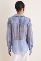 Pale Harbor Blue Jayleen Button Down Blouse