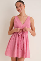 Red Gingham Tessa Mini Dress