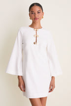 Ivory Linen Shell Hardware Etta Mini Caftan