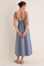 Navy Gingham Sloan Maxi Dress