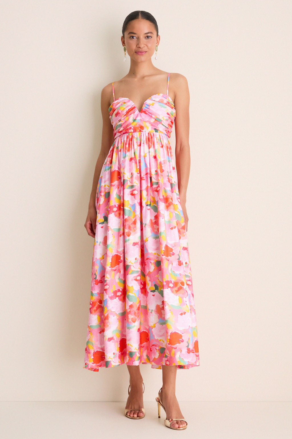 Pink Multi Watercolor Harper Maxi Dress
