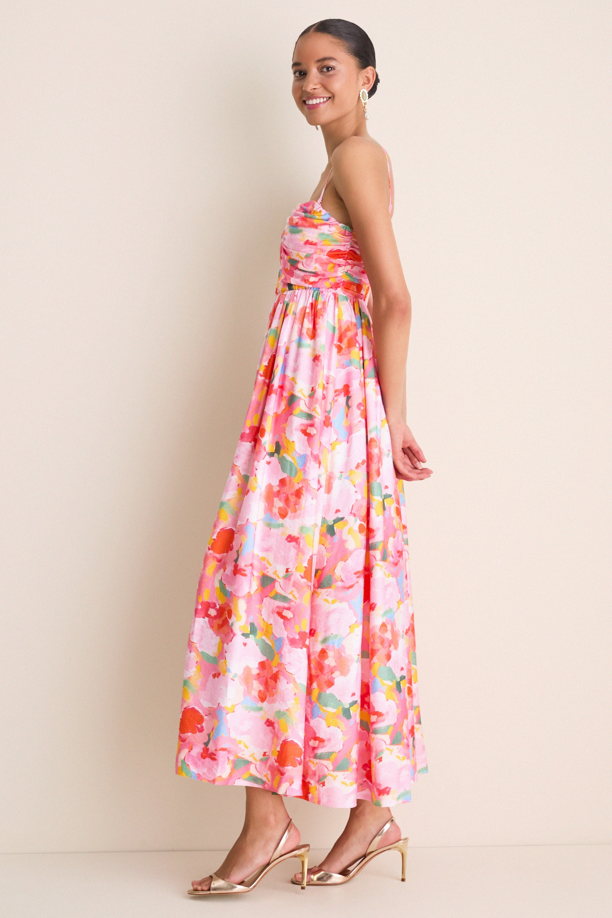 Pink Multi Watercolor Harper Maxi Dress