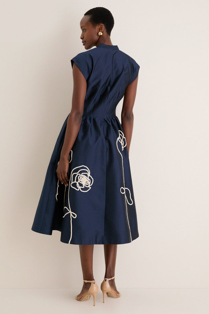 Navy Selene Midi Dress