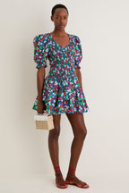 Miss Cherry Print Audrey Short Sleeve Dress