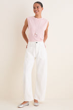 Ivory Twisted Barrel Jean