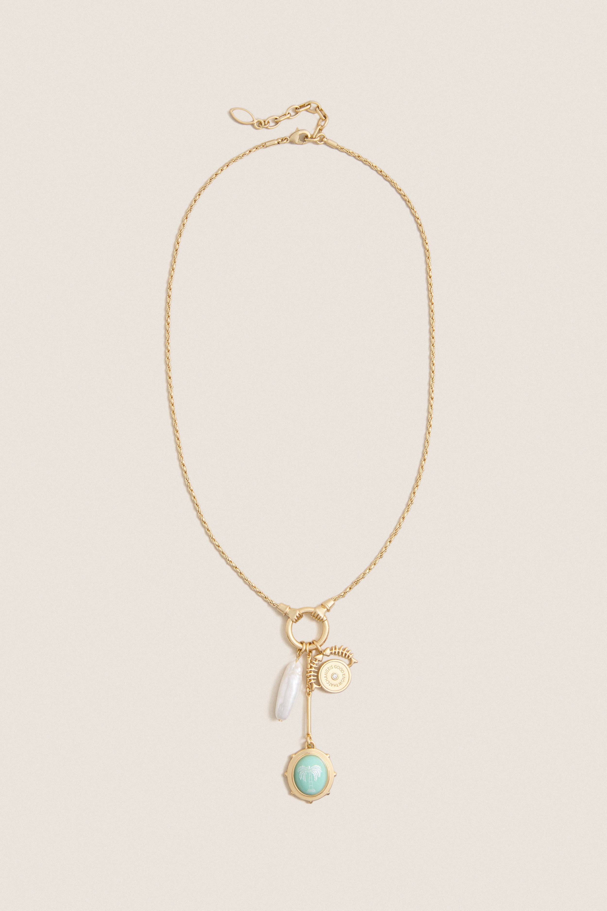 Gold Multi Frances Charm Necklace
