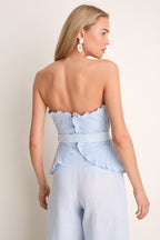 Baby Blue De Tres Embellished Top