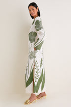 Green Floral Border Que Energia Tunic Dress