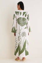 Green Floral Border Que Energia Tunic Dress