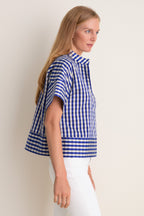 Ocean Gingham Sofia Stitch Shirt