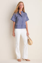 Ocean Gingham Sofia Stitch Shirt
