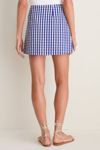 Ocean Gingham Meg A-Line Mini Skirt