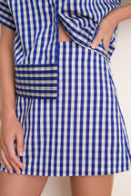 Ocean Gingham Meg A-Line Mini Skirt