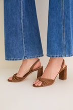 Chestnut Suede Tullia Block Heels
