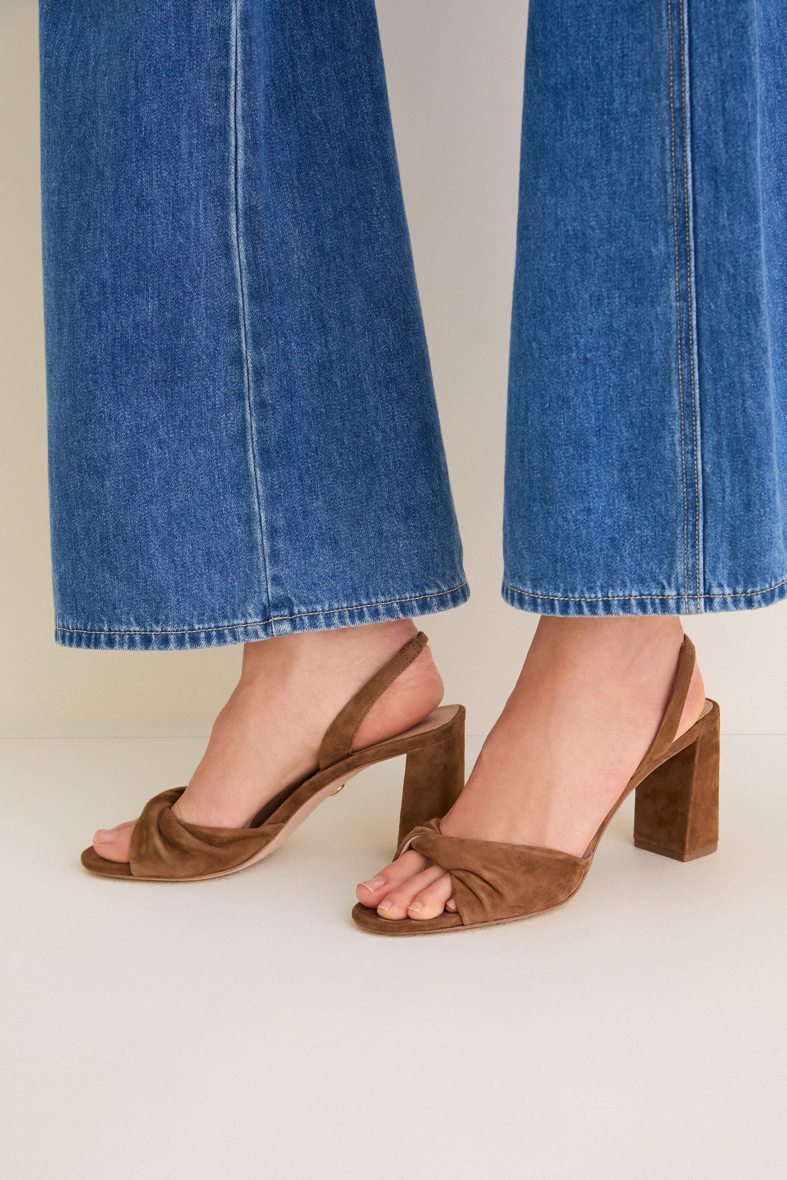 Chestnut Suede Tullia Block Heels