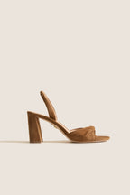 Chestnut Suede Tullia Block Heels