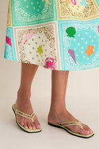 Pistachio Green Clea Piping Sandals