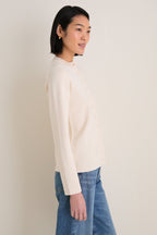 Ivory Structured Margaux Cardigan