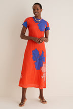 Bora Bora Red Short Sleeve Shift Maxi Dress