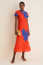 Bora Bora Red Short Sleeve Shift Maxi Dress