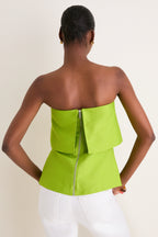 Lime Felix Satin Strapless Top