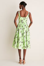 Green and Lilac Lillies Eglantine Dress