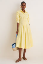 Buttercream Jazz Pintuck Midi Dress