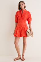 Lobster Jacquard Effie Bubble Mini Dress