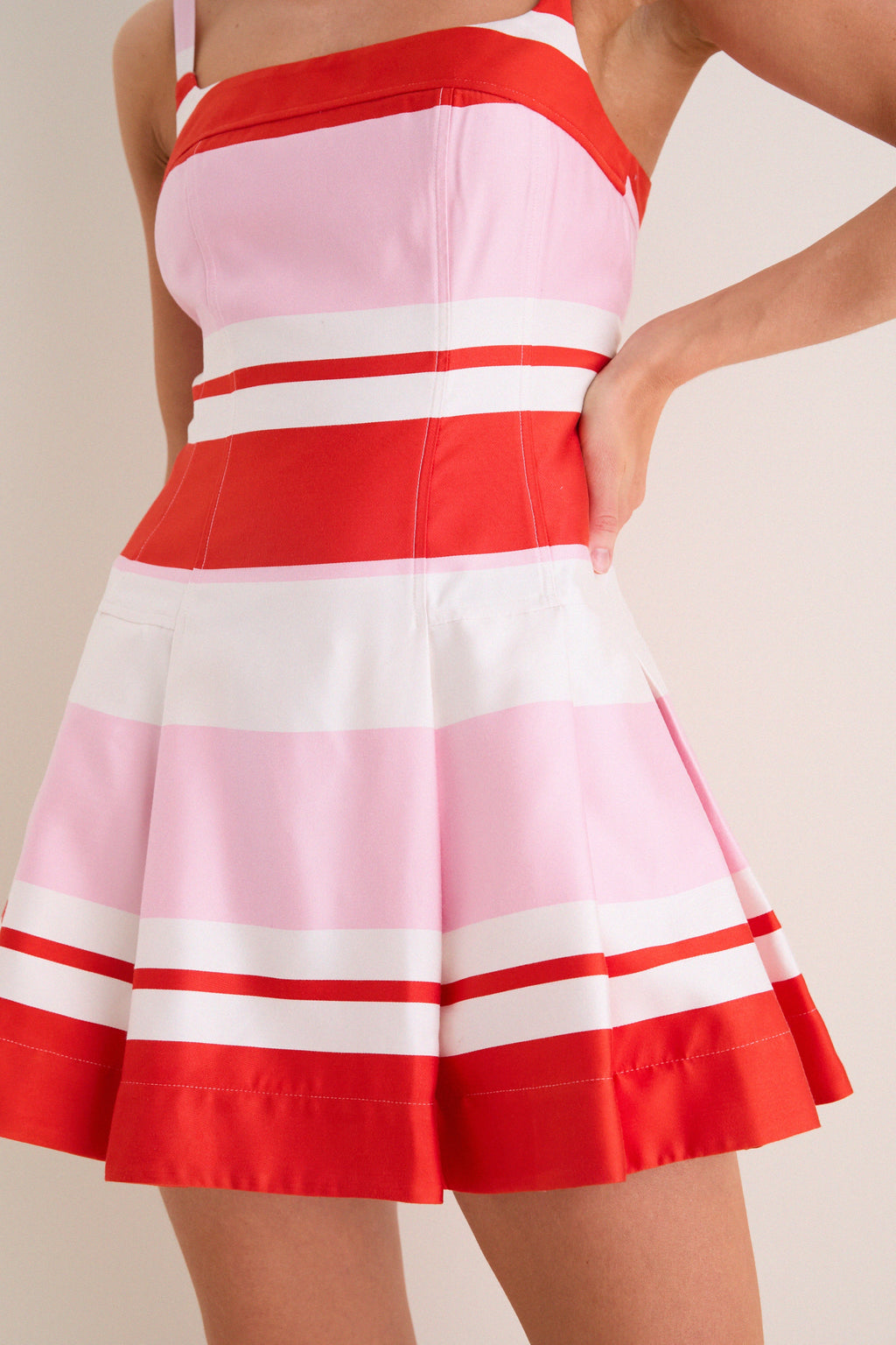 Tulip Stripe Nelly Bustier Mini Dress