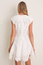 White Raquel Embroidered Mini Dress