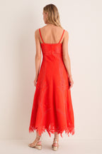 Lobster Ellery Embroidered Bustier Midi Dress