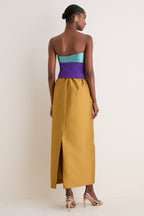 Ochre Structured Maxi Dress